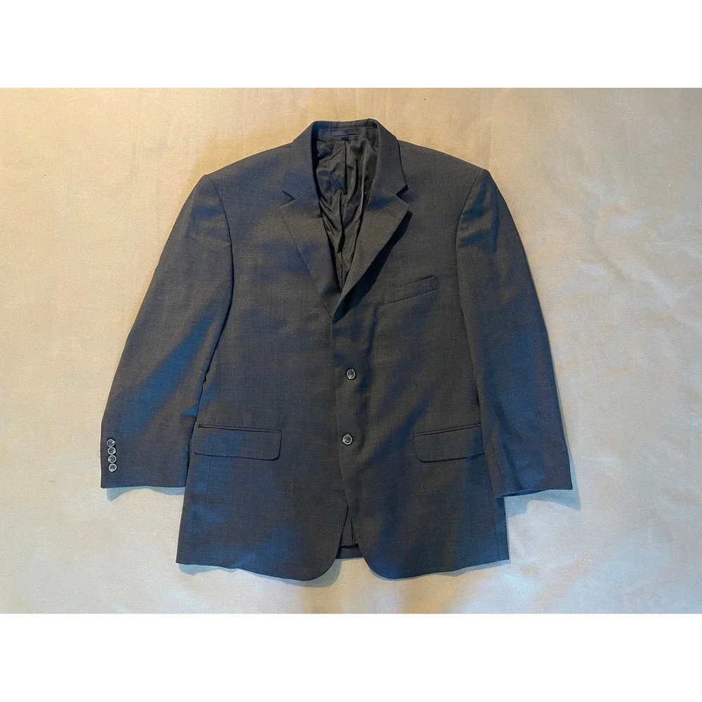 Jos A Bank Sport Coat 46R Wool Gray Two Button Blazer 1905 Collection